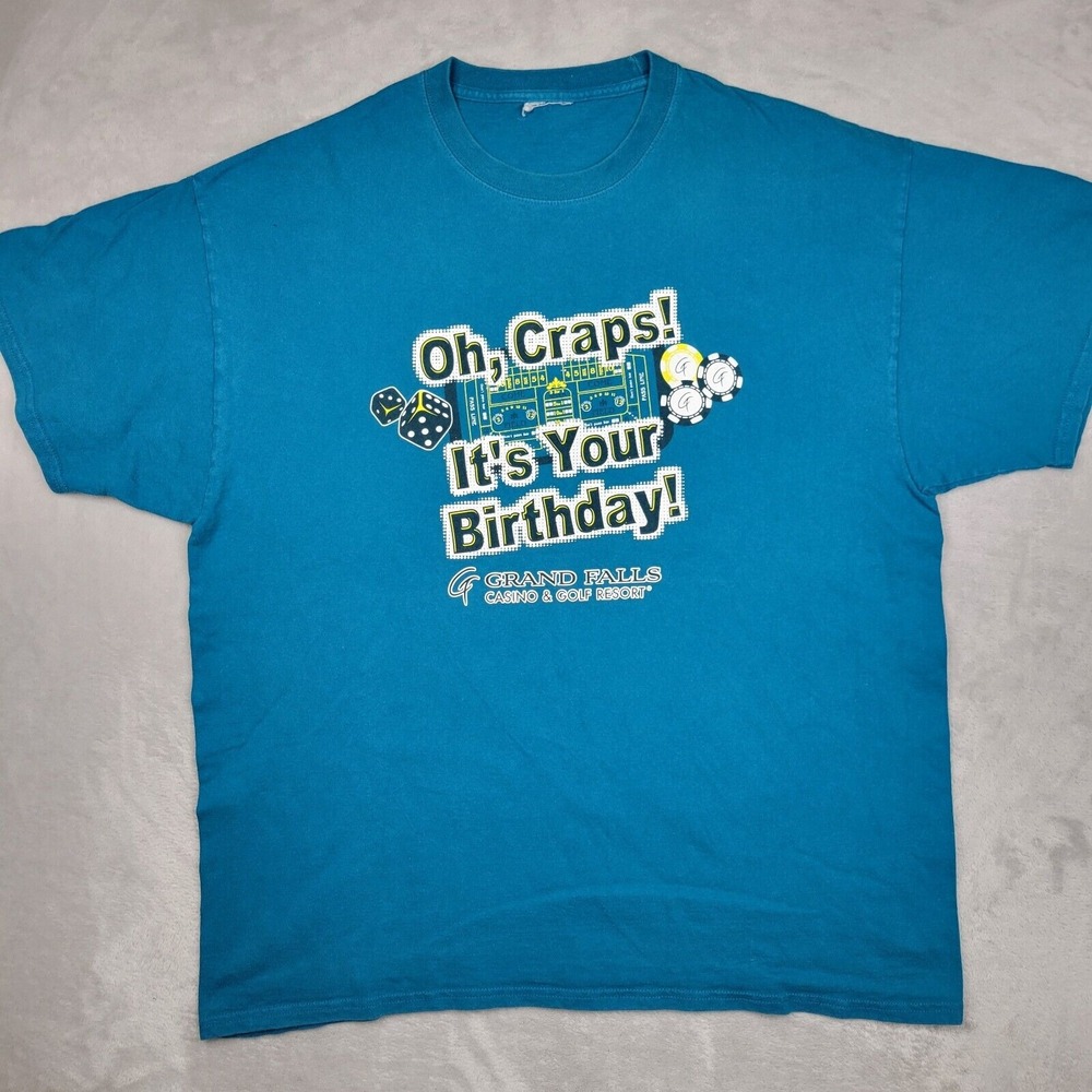 Grand Falls‎ Casino Shirt Men XL Vintage Golf Resort Dice Craps Chips Birthday